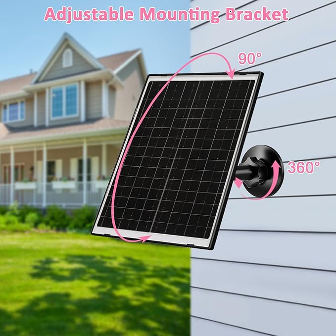 FUTUREZEN 10W Solar Panel for Ring Camera, DC 3.5×1.35mm & USB-C Solar Charger Compatible with Ring Stick Up & Spotlight Cam Battery Series, IP66 Waterproof, 7.2ft Charging Cable, 2 Pack