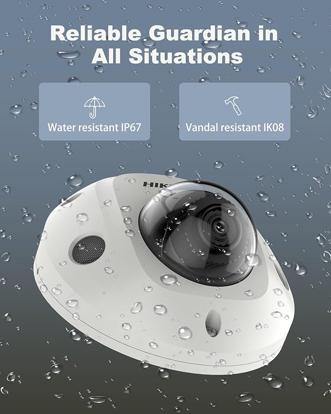 DS-2CD2543G2-IS 4MP Hik AcuSense Mini Dome Camera, IP Cameras with WDR, Built-in Mic, PoE/Ethernet Port, IP67 Rating,2.8mm Lens, International Version,Compatible Ⲏіk-Cᴏnnect/Hik NVR