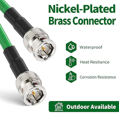 Superbat 3G 6G SDI Cable 50ft 75ohm BNC SDI Video Cable Belden 1694A Green Supports 6G-SDI 3G-SDI HD-SDI 4K/8K Video Security Camera Converter,Precision SDI Camera Wire