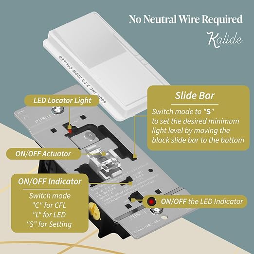 TOPGREENER 300W LED Dimmer Switch, Single Pole or 3-Way, White, 3 Pack