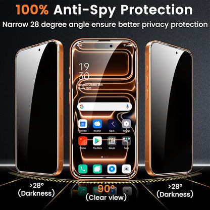 Lesakit 4 Pack Privacy Screen Protector for iPhone 17 Pro Max 6.9-Inch with 4 Pack Camera Lens Protector, Anti Spy Tempered Glass Film 9H Hardness Bubble Free Case Friendly
