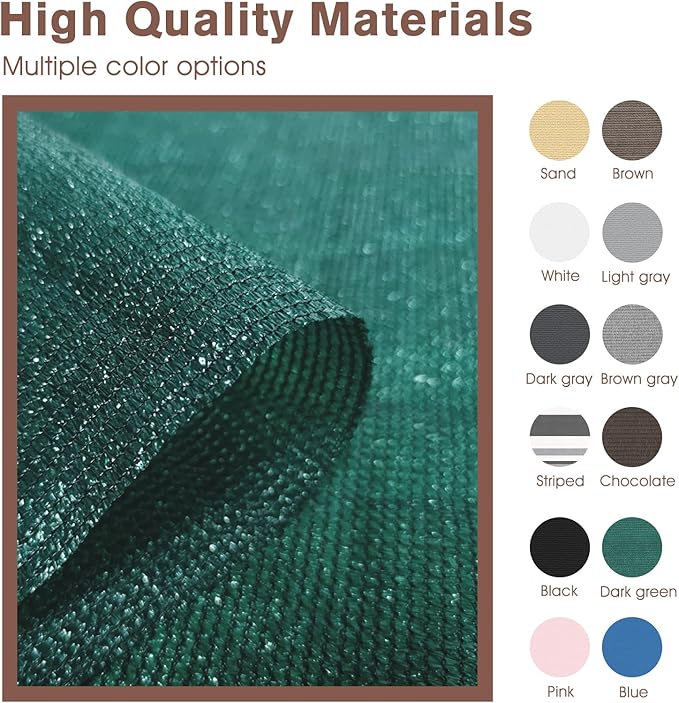 Sunny Guard Customized 3'x16' Dark Green Balcony Privacy Screen,90% Shade Apartments Fence Cover,Heavy Duty Mesh Windscreen for Deck,Outdoor,Backyard,Patio