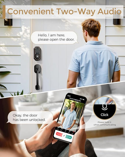 WiFi Smart Lock with Camera, 5-in-1 Keyless Deadbolt for Front Door