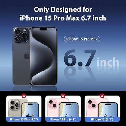 Mkeke for iPhone 15 Pro Max Screen Protector 3 Pack, [9H+ Hardness] [Military-Grade Drop Protection] [Sensitive Touch] [Easy Installation] [HD Clear] Full Edge Coverage Tempered Glass