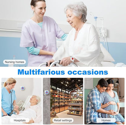 Life Alert System No Monthly Fee, Caregiver Pager Call Button for Elderly at Home, Medical Alert Systems for Seniors with App, Panic Button Alarm System, 2.4GHz WiFi Receiver, Necklace, Bracelet | Medical alert necklace for women and men, 2.4GHz Wi-Fi ...