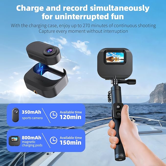 Mini Body Camera 1080P,128G Wearable Action Cam with Magnetic Charging Case, Thumb Size POV Camera, Premium Portable Camcorder Mount Anywhere for Work, Outdoors Activities, Pet