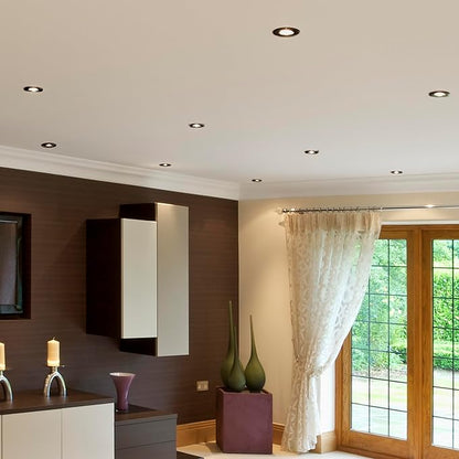 Maxxima 3 in. 5 CCT Ultra Thin Recessed LED Downlight, 400 Lumens, Slim Canless Light, IC Rated, 5 Color Temperature Selectable 2700K/3000K/3500K/4000K/5000K, Dimmable, Black Trim, J-Box Included