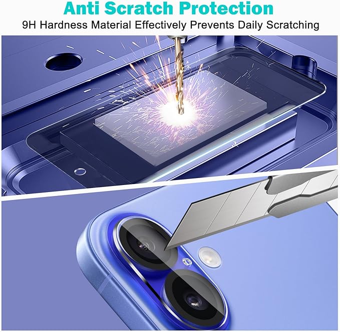 PEHAEL 3+3 Pack for iPhone 16 Plus Privacy Screen Protector with Camera Lens Protector Full Coverage Anti-Spy Tempered Glass Film 9H Hardness Easy Installation Bubble Free [6.7 inch]