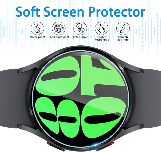 Suoman 4-Pack for Samsung Galaxy Watch 6/Galaxy Watch 7 44mm Screen Protector, [Anti-Scratch] 2.5D 9H Hardness Ultra-thin Tempered Glass Screen Protective Film