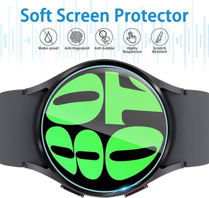 Suoman 4-Pack for Samsung Galaxy Watch 6/Galaxy Watch 7 44mm Screen Protector, [Anti-Scratch] 2.5D 9H Hardness Ultra-thin Tempered Glass Screen Protective Film