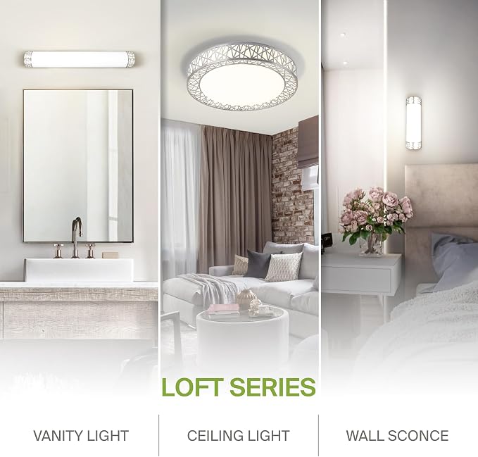ASD 14 Inch LED Flush Mount Ceiling Light Fixture for Bedroom, 24W 1534LM 5CCT 2700K-5000K, Dimmable Lights, Dining, Living Room, Kitchen Lamps, Modern Home Lighting Fixtures, Nickel, ETL, 4 Pack