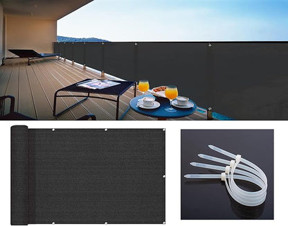 LOVE STORY Balcony Privacy Screen, 3'x3' Deck Shield Screen Fence Cover,UV Protection and Weather-Resistant,3 FT Height for Deck, Patio, Backyard, Outdoor Pool, Porch, Railing, Black