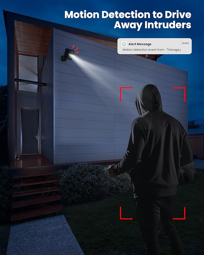 BECAMSO 2Packs Security Cameras Wireless Outdoor: 180° Horizontal Cameras for Home Security Battery WiFi Cameras Outside Surveillance Camera CCTV Camera System with Color Night Vision Motion Sensor