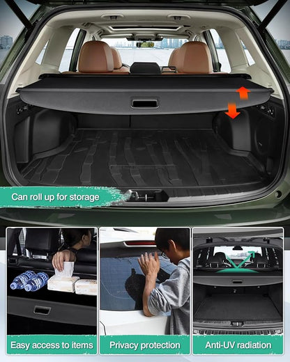 Powerty Cargo Cover for 2025 2026 Subaru Forester Accessories Trunk Cover Retractable Trunk Shielding Shade Cargo Luggage Cover No Gap (Hybrid)