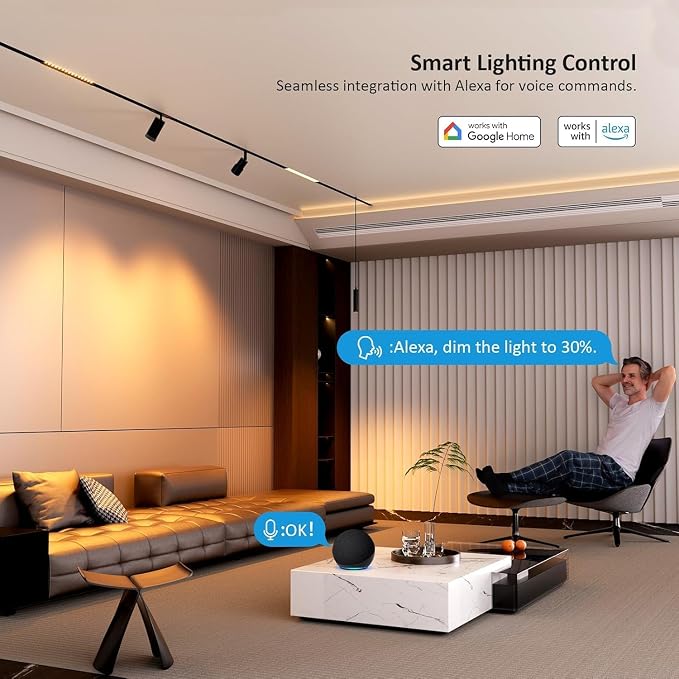 2-Pack Grille Spotlight Magnetic Track Head, 24V 15W CCT Lighting | Dimmable LED Lamp for Track Lighting with APP Remote Control, Adjustable Bright CCT 3000K-6000K, ETL Certified Ceiling Light
