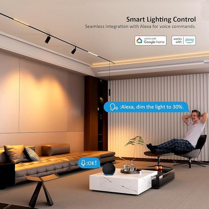 2-Pack Grille Spotlight Magnetic Track Head, 24V 15W CCT Lighting | Dimmable LED Lamp for Track Lighting with APP Remote Control, Adjustable Bright CCT 3000K-6000K, ETL Certified Ceiling Light