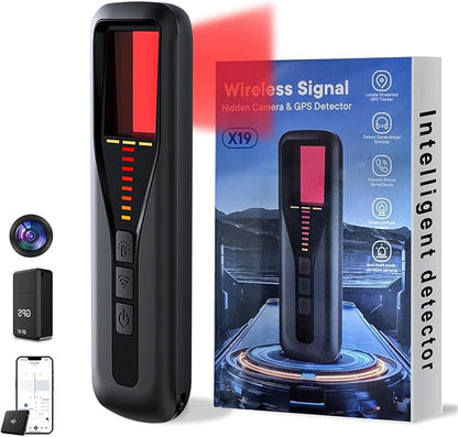 AI Hidden Camera Detectors for Travel 2026 Upgraded Spy Camera Finder, Wireless Signal Scanner for Car/ Bathroom/ Hotel. Features 4 Detection Modes, 5 Sensitivity Levels and 25 Hour Battery Life