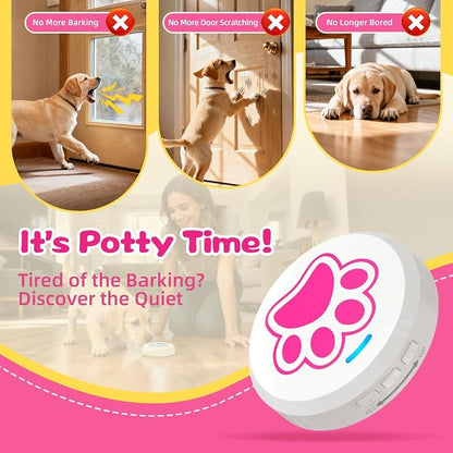 ChunHee Dog Bells to Go Outside – Bell for Dogs to Ring to Go Potty | Dog Door Bell with 5 Adjustable Volume & 36 Ringtones | Chew-Proof Dog Potty Bell | Bells for Dog Training to Go Outside