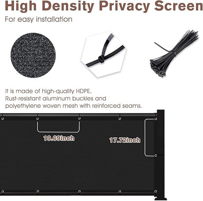 SUNNY GUARD 3'x3' Black Balcony Deck Privacy Screen Fence, Apartments Railing Screen, Heavy Duty Wind Screen forOutdoor,Backyard,Patio,Deck Privacy（We Make Custom Sizes）