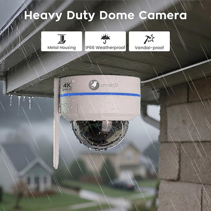 xmartO [4K AI Tracking Ceiling CAM] 4K 8MP UHD Metal Dome PTZ Wireless Security Camera with Automatic-Follow, 2-Way Audio and Night Vision (Add on to NVR or Use Standalone, DPK8034)