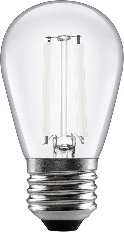 Sylvania S14 Clear LED White Filament Bulb, 2W, Dimmable, 150 LMS, Medium Base, 2700K, Soft White - 4 Pack (42269)