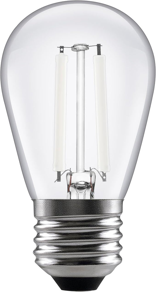 Sylvania S14 Clear LED White Filament Bulb, 2W, Dimmable, 150 LMS, Medium Base, 2700K, Soft White - 4 Pack (42269)