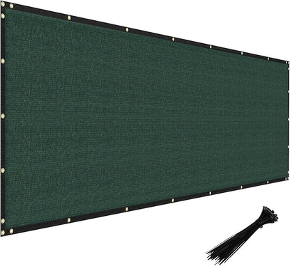 Windscreen4less Privacy Fence Screen Heavy Duty Windscreen Fencing Mesh Fabric Shade Net Cover with Brass Grommtes for Outdoor Wall Garden Yard Pool Deck, 6'x132' Green