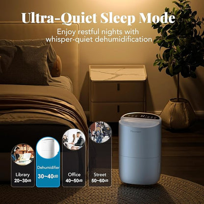 Energy Star Smart Dehumidifier for Home & Basement, Up to 2000 Sq. Ft, 35 Pints (95°F, 90% RH), 37dB Ultra Quiet with Sleep Mode, App Control, Child Lock & Continuous Drain Hose Included