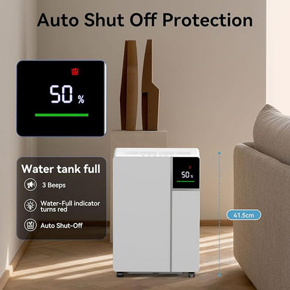 2500 Sq.Ft 25 Pints Dehumidifier for Home and Basements, Dehumidifiers for Bedroom with 32dB Sleep Mode, Auto or Manual Drainage, Intelligent Humidity, 3 Modes, Safe Dehumidifier for Bathroom, Garage