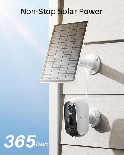 WUUK Solar Security Cameras Wireless Outdoor, Home Surveillance System, 2K, No Monthly Fee, Motion Alert, Night Vision, 2.4/5 GHz WiFi, 32G Local Storage, Compatible with Alexa & Google, 4-Camera Kit