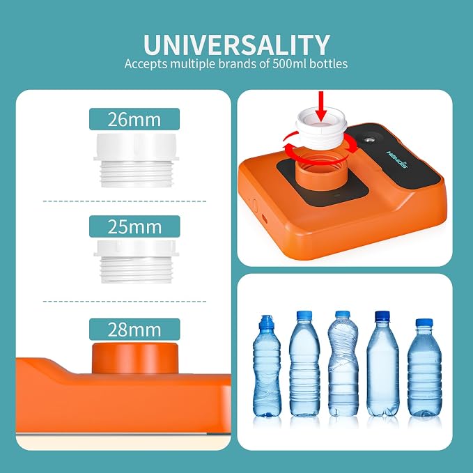 Travel Humidifier, Portable Humidifier for Plants, Bedroom, Office, Hotel or Car, 5000mAh Battery Operated Mini Cool Mist Humidifiers, Quiet 23dB, Auto-off, Night Light & BPA-Free, Orange-Red