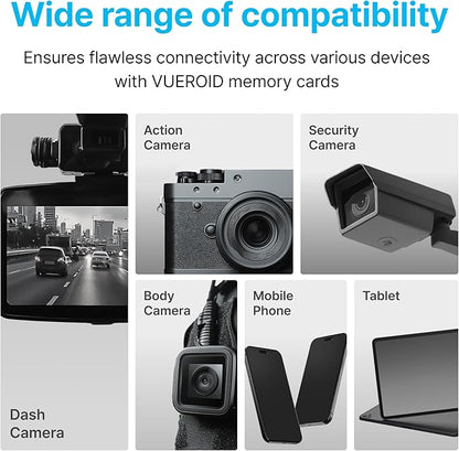 256GB Dashcam Pro microSD Card with Reader Adapter, C10, V30, UHS-I, Class 10, A2, High Speed Memory Card for 4K UHD Video, Read Speed up to 100 MB/s microsdxc