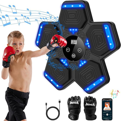 LOLBOX Music Boxing Machine for Adults & Kids - Smart Punching Machine with Boxing Gloves, Wall Boxing Punching Pad for Home, Office, Gym (Upgraded Version)