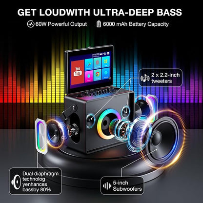 Smart Karaoke Machine with Lyrics Display, Built-in 14.0" Touch Screen