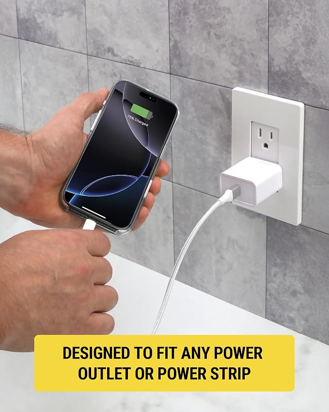 Scosche SHPDC20 PowerVolt 20W Power Delivery USB-C Home Wall Charger Block, Fast Charging Adapter Plug Compatible with Apple iPhone 16/15/14/13/12 Series, iPad and Type-C Android Cell Phone, White