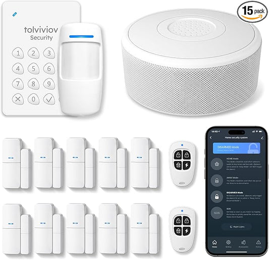 WiFi Alarm System for Home Security, DIY, No Monthly Fee, App Alerts | 120db alarm, 8-Hour Backup Battery, Instant App Alerts, DIY Installation, Expandable Home Protection, for window door alarm