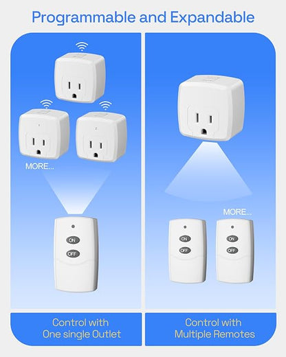 HBN Remote Control Outlet Plug Remote Switch Outlet