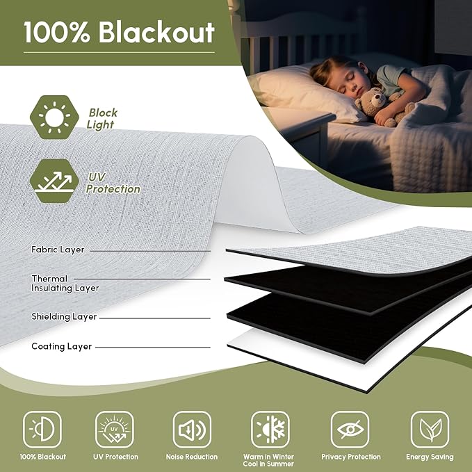 FineTell Motorized Blinds with Remote, 100% Blackout Roller Shades Compatible with Alexa,Apple Homekit,Google Home APP and Voice Control, Customized Electric Blinds (100% Blackout Elegant Light Grey)