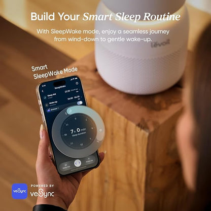 LEVOIT Air Purifier for Home Bedroom with HEPA Filter, White Noise Sound Machine and Blue Light-Safe Night Light Support Better Sleep, AHAM VERIFIDE, 5 Air Quality Monitor, Smart WiFi, Sprout | HEPA Filter, White Noise Sound Machine, Blue Light-Safe Ni...