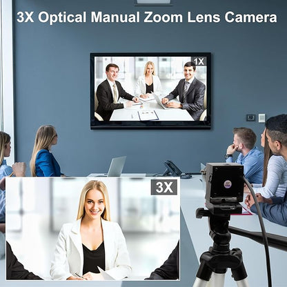 4K Webcam 1080P@120fps USB Steaming Camera with 3.6-10mm Varifocal Manual Lens,12Megapixel UVC Free Driver Compatible Computer, Plug and Play for Conferencing 3D Printer Industrial Security