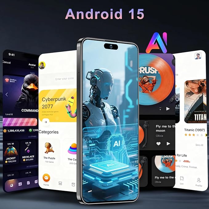 17PM Smartphone: Snapdragon 8 Gen 3, 12GB RAM + 512GB Storage, 7000mAh Battery, 6.99-inch Display, 68MP+108MP Camera, Android 15, 5G, Dual SIM - Superior OS Outperforms Competitors (Black)