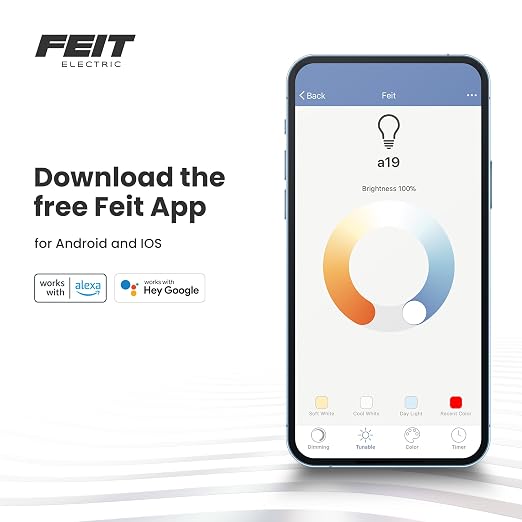 Feit Electric Smart Wi-Fi Plug, Compatible with Alexa and Google Home | No hub required, 2.4 Ghz Network Only, Remote Control From Anywhere 15 Amp, Indoor Outlet for Home Appliances, 3 Pack
