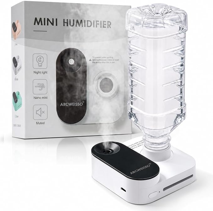 Portable Travel Humidifier, Mini Tankless Personal Humidifier with 5000mAh Battery, 23dB Quiet & Auto Shut-Off