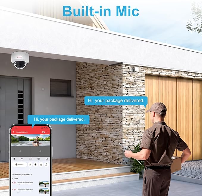 Anpviz UltraHD 4K (8MP) Security IP PoE Dome Camera Outdoor with Microphone/Audio, 3840x2160, Human Vehicle Detection, 100ft IR Night Vision, 2.8mm Wide Angle, IP66, Not PTZ,IPC-D280W-S (U Series)