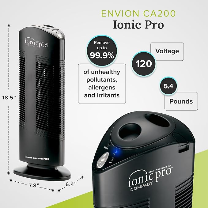 Ionic Pro Compact Filterless Air Purifier for Home, Cleans Up to 300 sq.ft