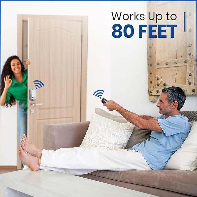 Smart Remote Door Lock for Existing Deadbolt - Installs in 30 Seconds - Enjoy Automatic Keyless Entry with Tool Free Installation - Includes Conversion Kit and Two Wireless Remotes (Bronze)