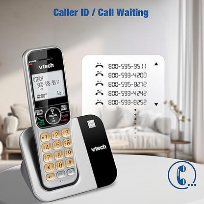 VTech 2-Handsets Cordless Phone System for Home with Call Block, Large Display & Buttons, Backlit Screen, Full-Duplex Speakerphone, Caller ID/Call Waiting, DECT 6.0, Table & Wall Mountable | CS5319-2
