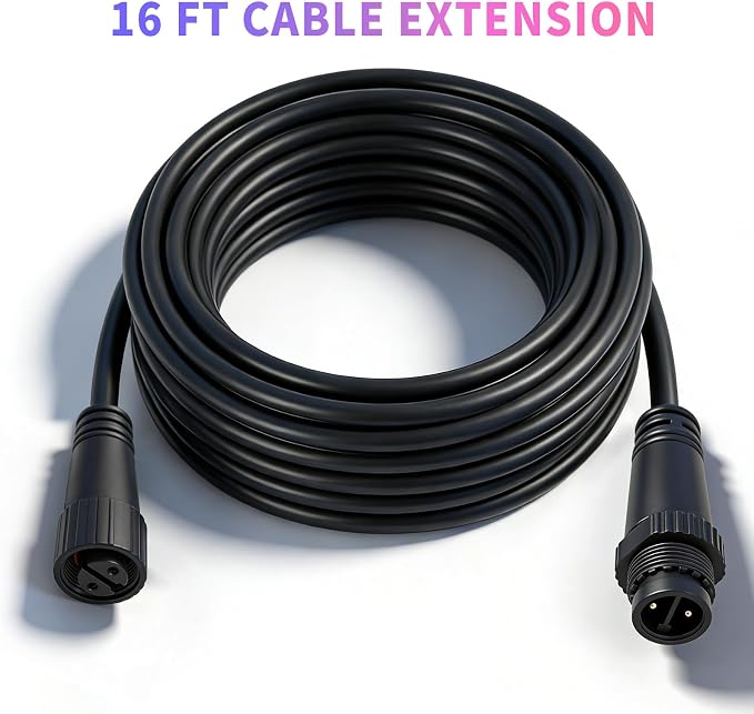 16 ft Weatherproof Extension for Philips Hue Outdoor Low Voltage Lights | Compatible with Lily Spot/XL Spot, Calla Pedestal, Econic Pathway & Amarant Light Bar - Requires hue Bridge