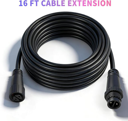 16 ft Weatherproof Extension for Philips Hue Outdoor Low Voltage Lights | Compatible with Lily Spot/XL Spot, Calla Pedestal, Econic Pathway & Amarant Light Bar - Requires hue Bridge