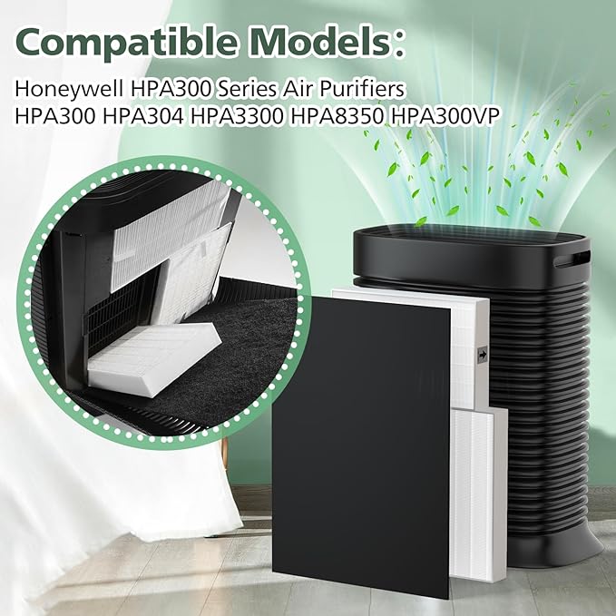 6 Pack HPA300 Filter Replacement Compatible with Honeywell Hepa HPA300 HEPA Air Purifier, Fits for Honeywell Air Purifier Filter Replacement - Models HPA300VP HPA304 HPA3300